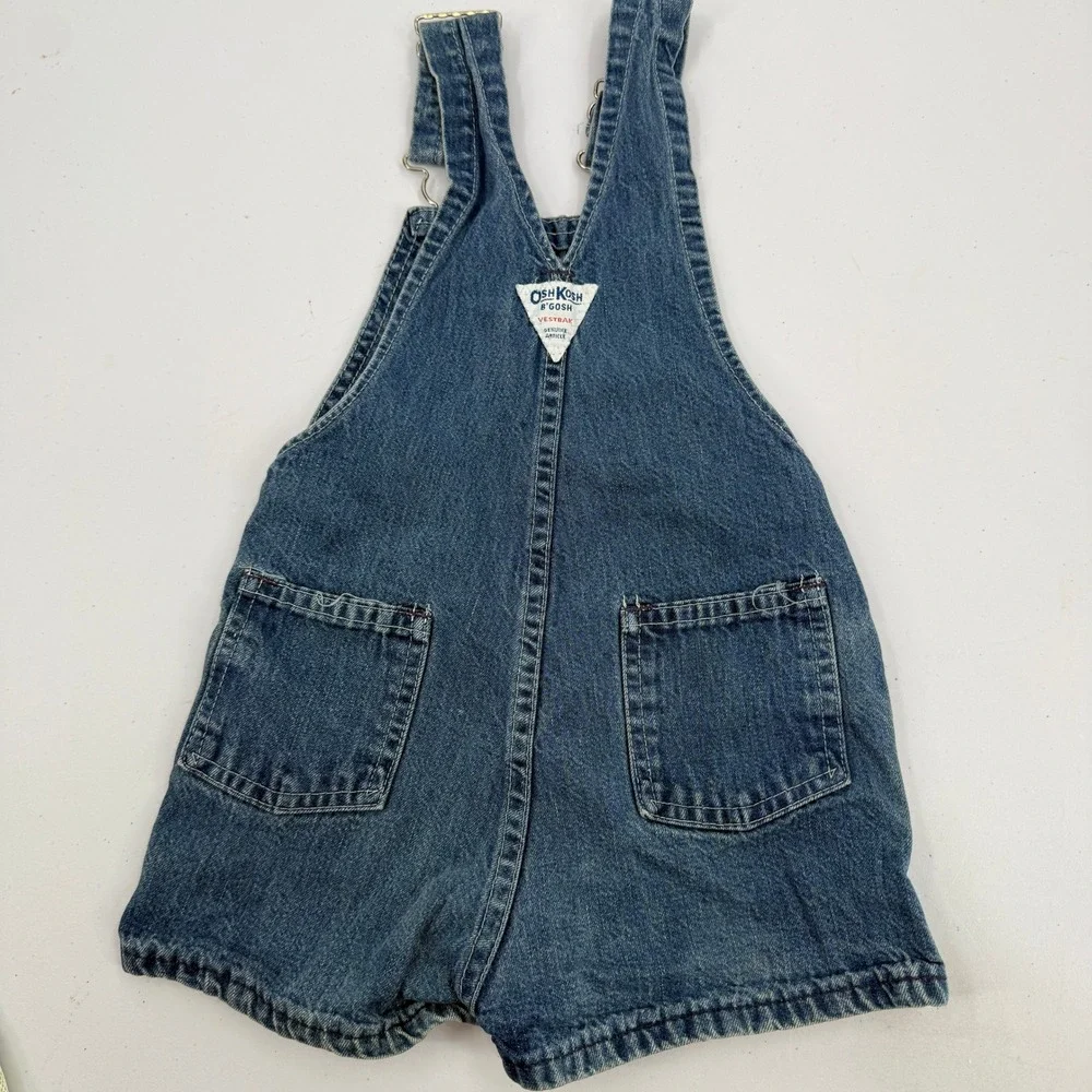 OshKosh B'gosh Overalls Kids 4T Blue Vintage Vestbak Denim Made in USA